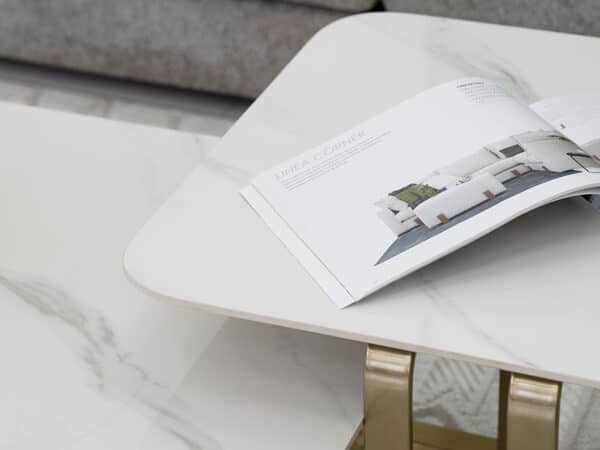 Hals side table with white porcelain top