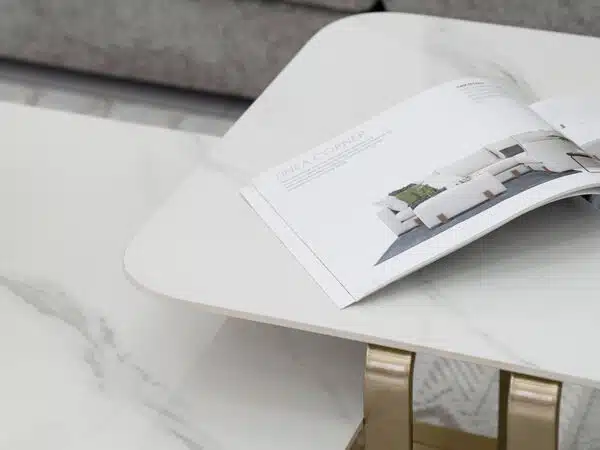 Hals side table with white porcelain top