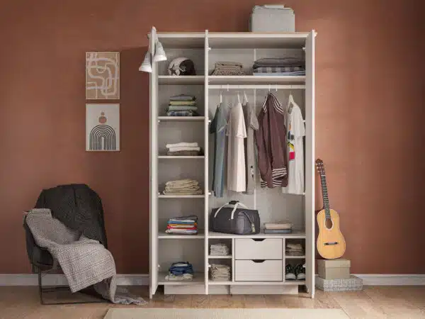 Mugla beige 3-door wardrobe