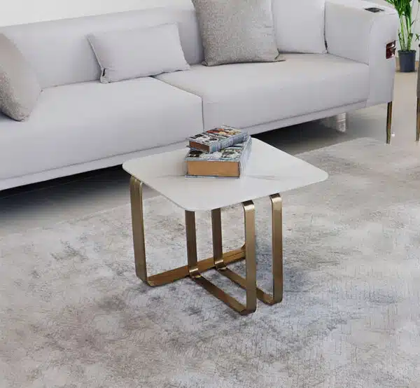 Hals side table with white porcelain top